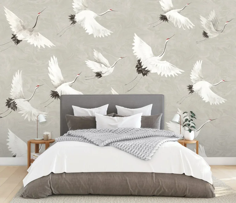 Crane You Later Wall Mural - Dove Grey — Image 5