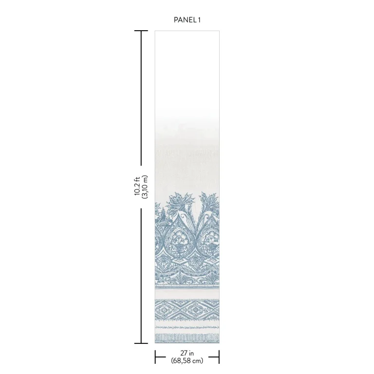 Henna Wall Mural - Denim/White — Ảnh 2