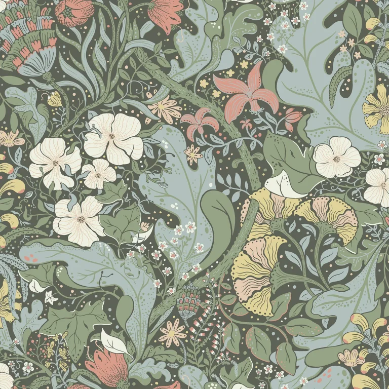 Elise Nouveau Gardens Wallpaper - Green