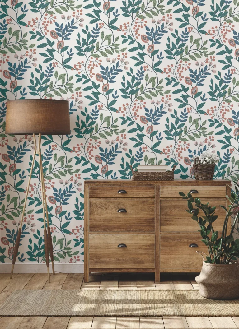 Eden Retreat Wallpaper - White/Pink/Teal — Ảnh 3
