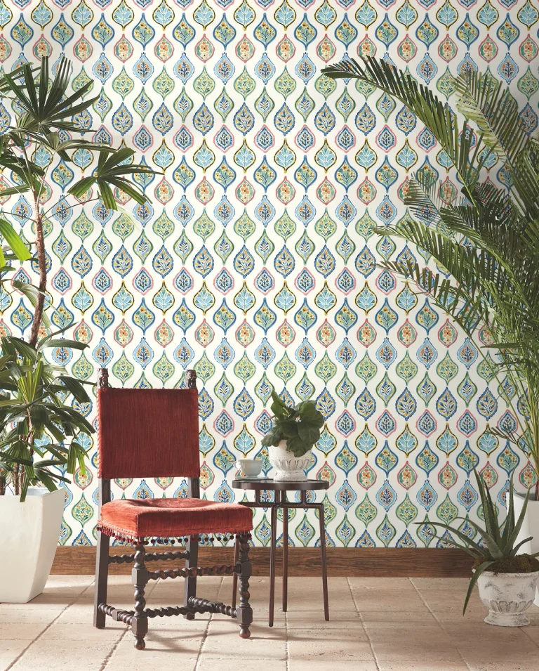 Marketplace Motif Wallpaper - White/Multi — Ảnh 4