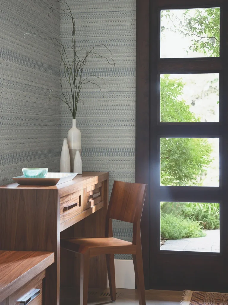 Tapestry Stitch Wallpaper - Navy — Image 6