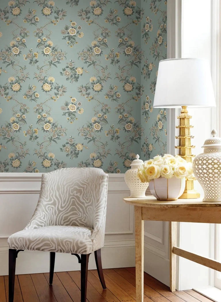 Genevieve Floral Trail Wallpaper - Blue — Ảnh 4