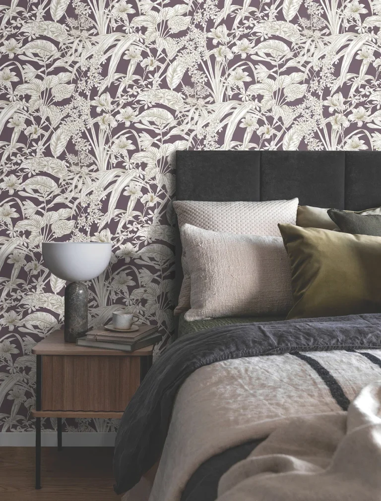 Orchid Conservatory Toile Wallpaper - Mulberry — Ảnh 3