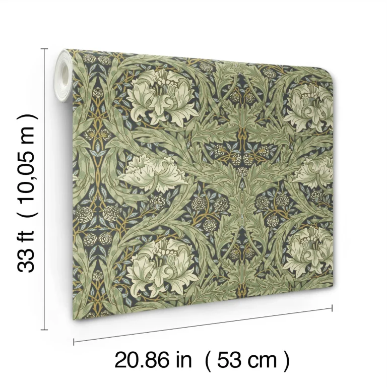 African Marigold Floral Wallpaper - Sea Green — Ảnh 3