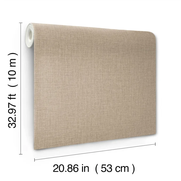Egyptian Linen Faux Fabric Wallpaper - Light Brown — Ảnh 4