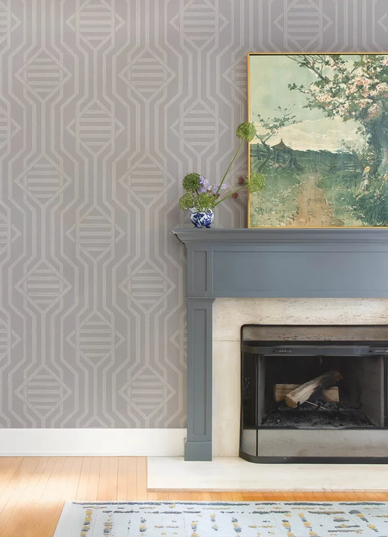 Essex Geometric Wallpaper - Light Grey — Ảnh 2