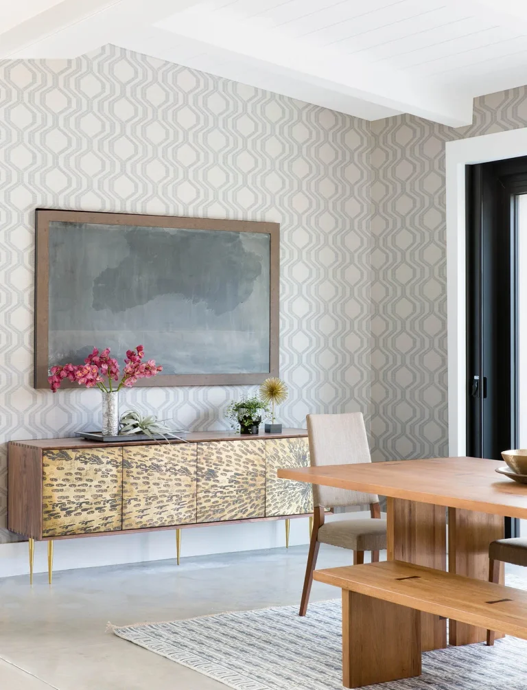 Burton Modern Ogee Wallpaper - Silver — Ảnh 2