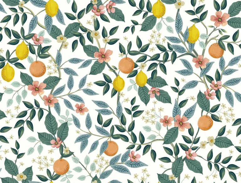 Rifle Paper Co. Citrus Grove Peel and Stick Wallpaper - White — Image 2