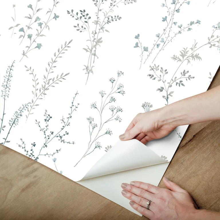 Wildflower Sprigs Peel and Stick Wallpaper - Blue/Green — Ảnh 6