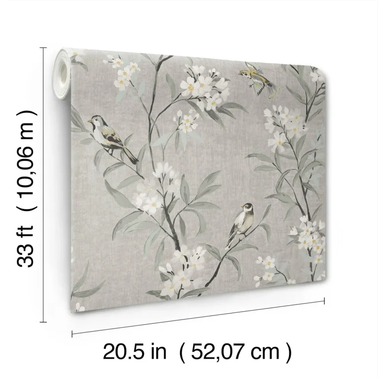 Chesapeake Tea Olive Finch Frolic Wallpaper - Gray — Ảnh 2