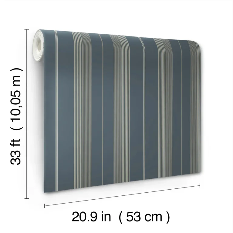 Herrgård Stripe Wallpaper - Navy — Ảnh 4