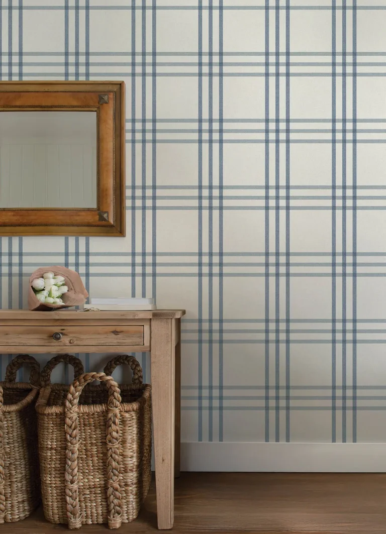 Chesapeake Fletcher Plaid Wallpaper - Blue — Ảnh 5