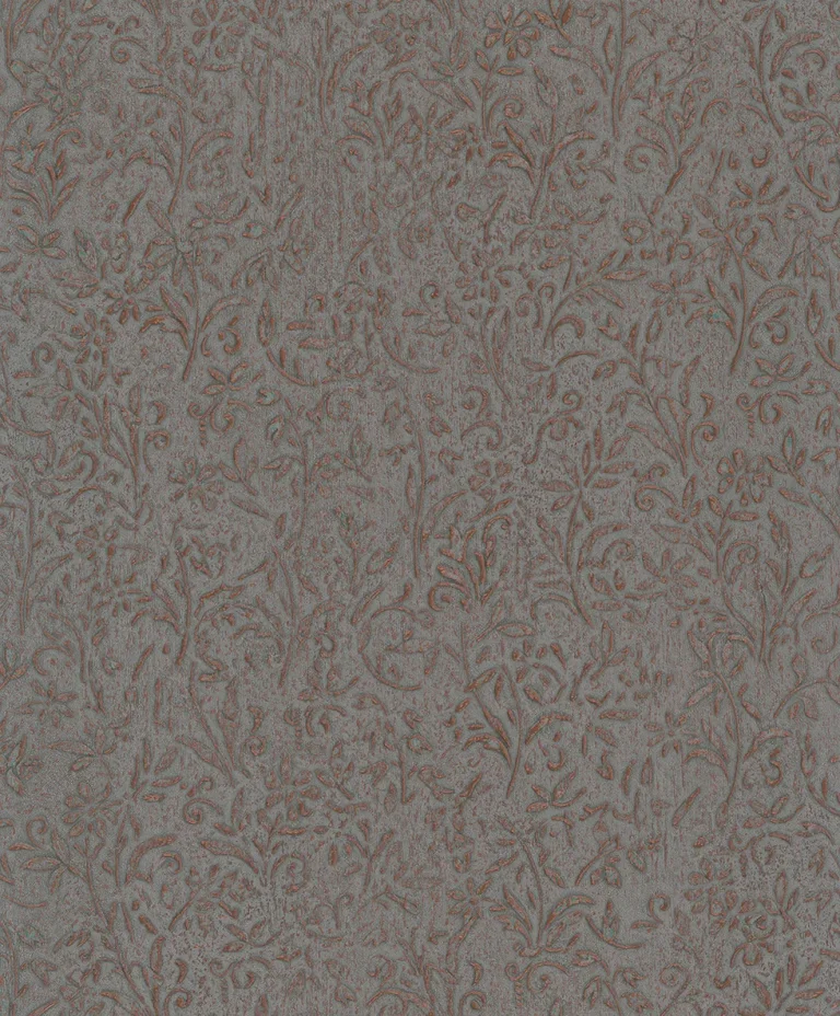 Sculpted Floral Relief Wallpaper - Copper — Ảnh 2