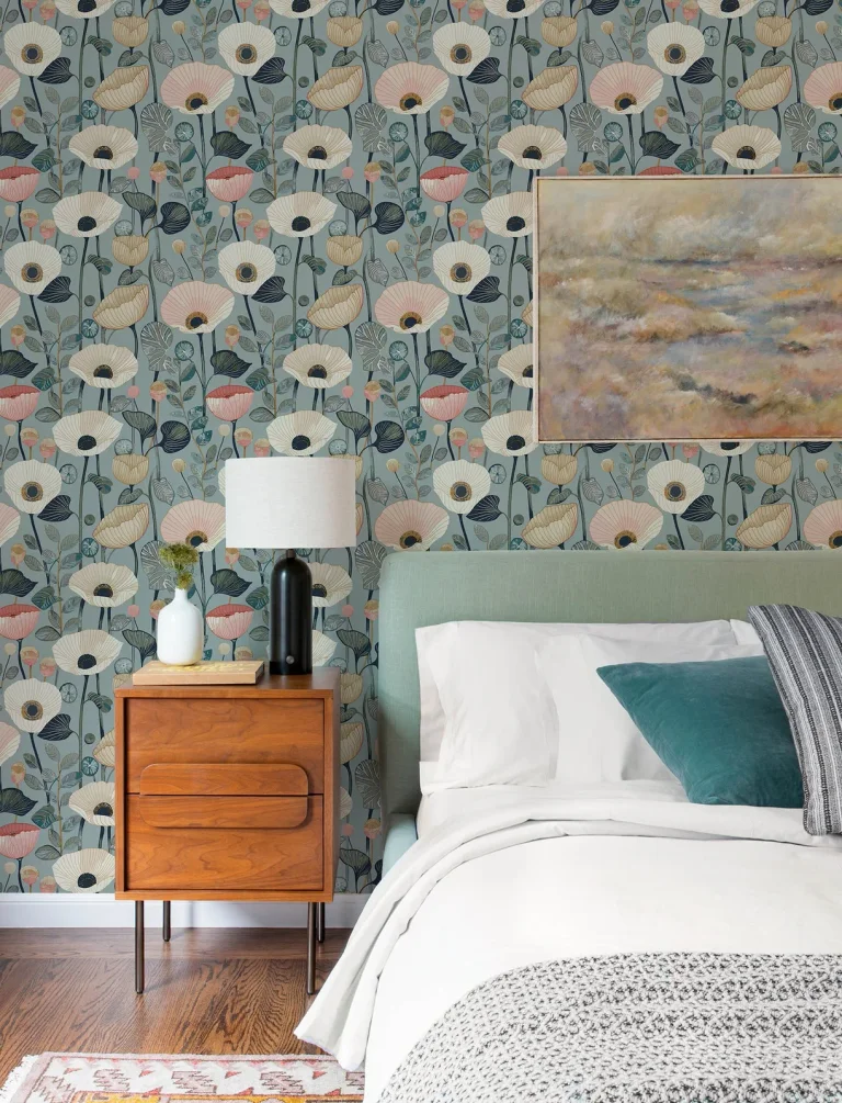 Mindra Floral Trail Wallpaper - Blue/Pink — Ảnh 4