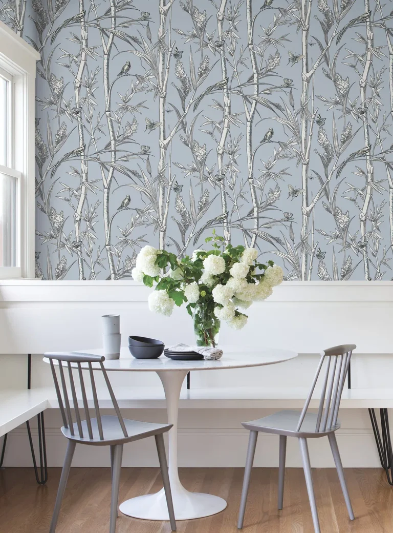 Bambou Toile Wallpaper - Sky