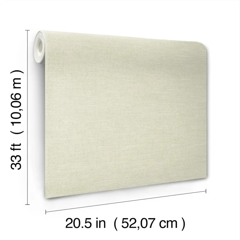 Chesapeake Chambray Fabric Weave Wallpaper - Sage — Image 4