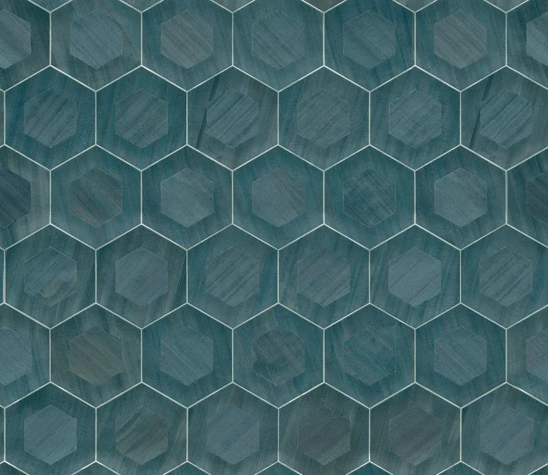 Shunan Veneer Inlay Wallpaper - Blue — Ảnh 3