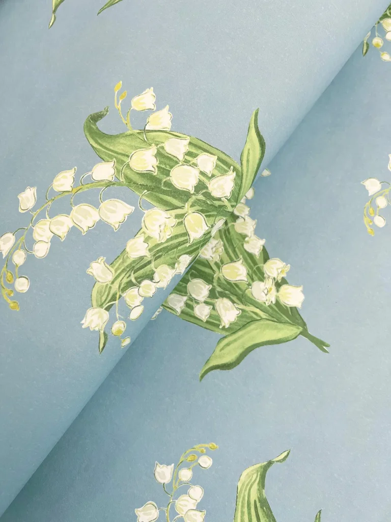 Farmington Lily of the Valley Wallpaper - Blue — Ảnh 6