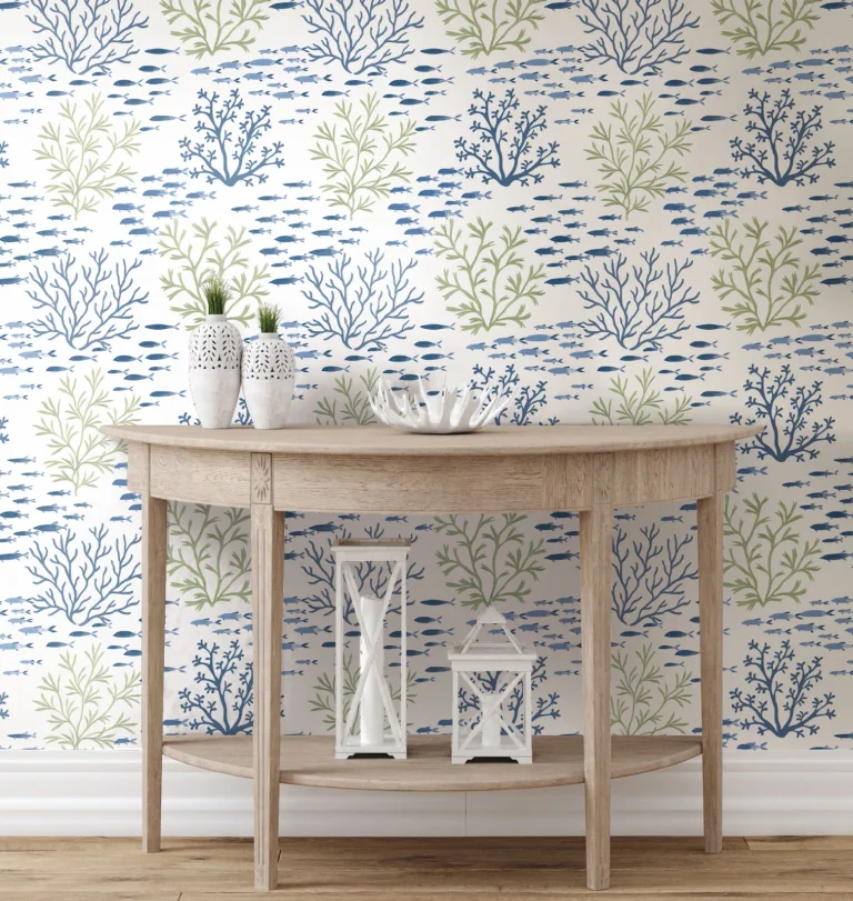 Marine Garden Wallpaper - Green & Blue — Ảnh 4