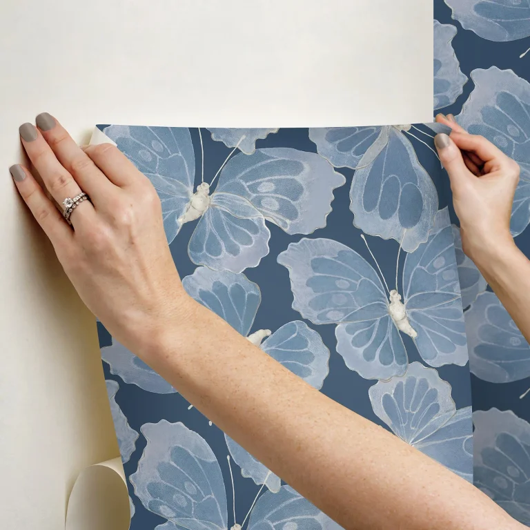 Monarch Peel and Stick Wallpaper - Blue/Glint — Ảnh 3