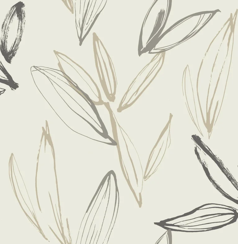 Kenia Leaf Toss Wallpaper - Natural/Black — Ảnh 2