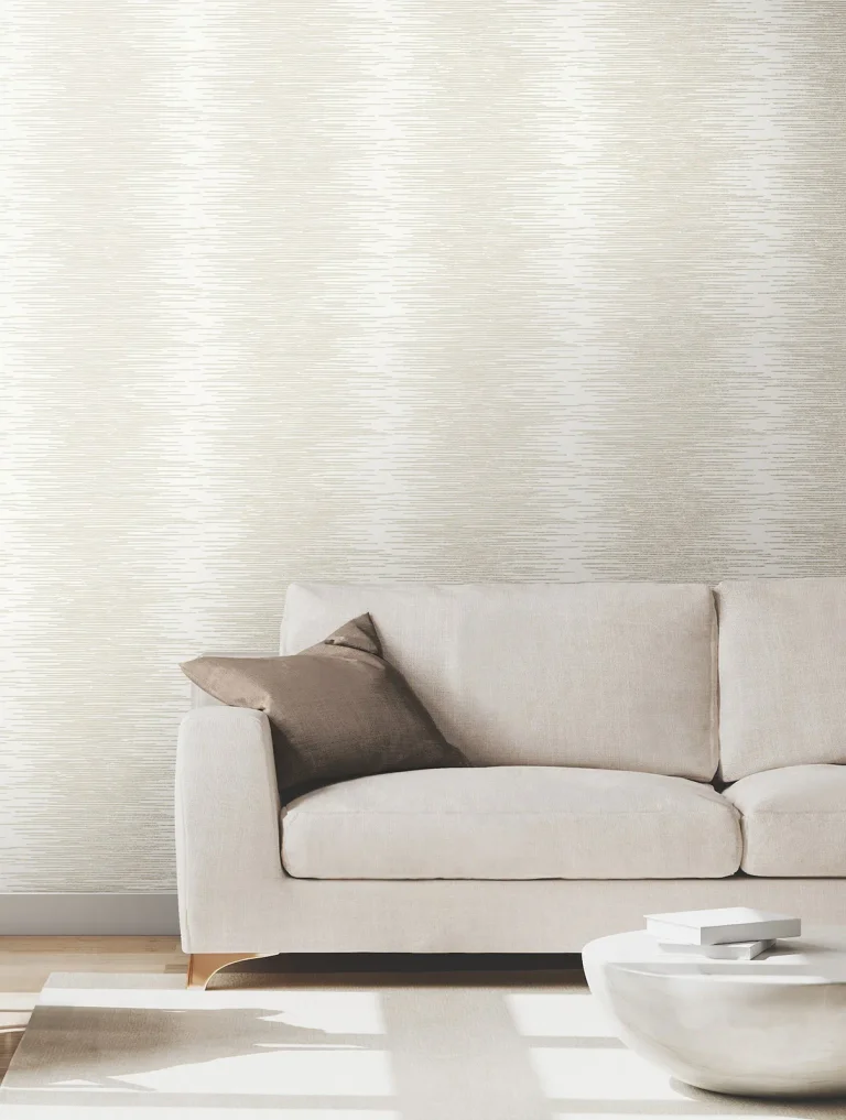 Ronald Redding Operetta Metallic Columns Wallpaper - White — Ảnh 6