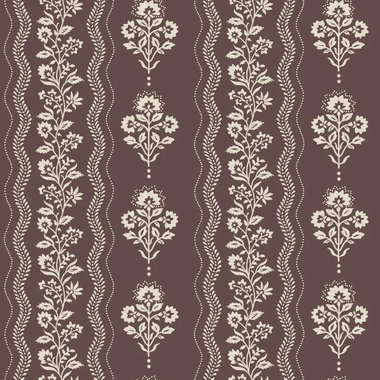 Chesapeake Lenea Floral Stripe Wallpaper - Burgundy — Ảnh 5