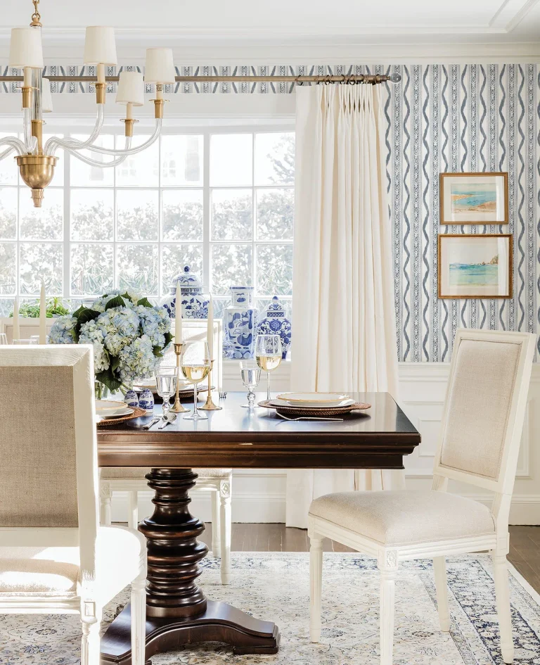 Rhys IKAT Stripe Wallpaper - Blue — Ảnh 8