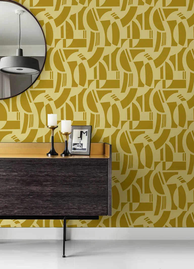 Carter Geometric Flock Wallpaper - Gold — Ảnh 3