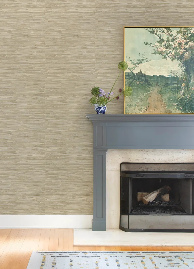 Exhale Woven Faux Grasscloth Wallpaper - Brown — Ảnh 7