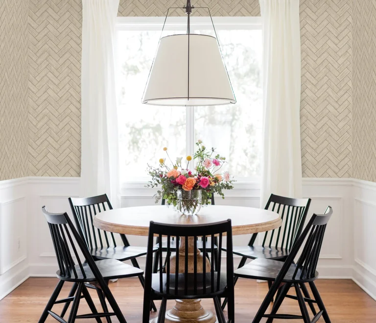 Chesapeake Kaliko Wood Herringbone Wallpaper - Taupe — Ảnh 3