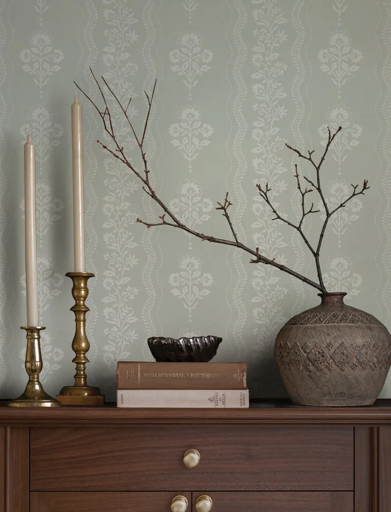 Chesapeake Lenea Floral Stripe Wallpaper - Aqua — Ảnh 6