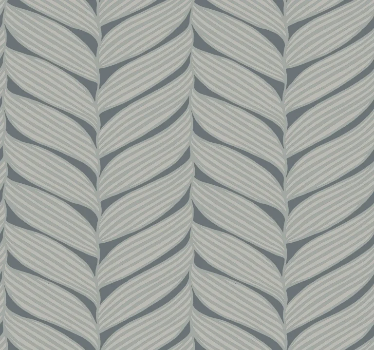 Luminous Leaves Wallpaper - Charcoal/Silver — Ảnh 5