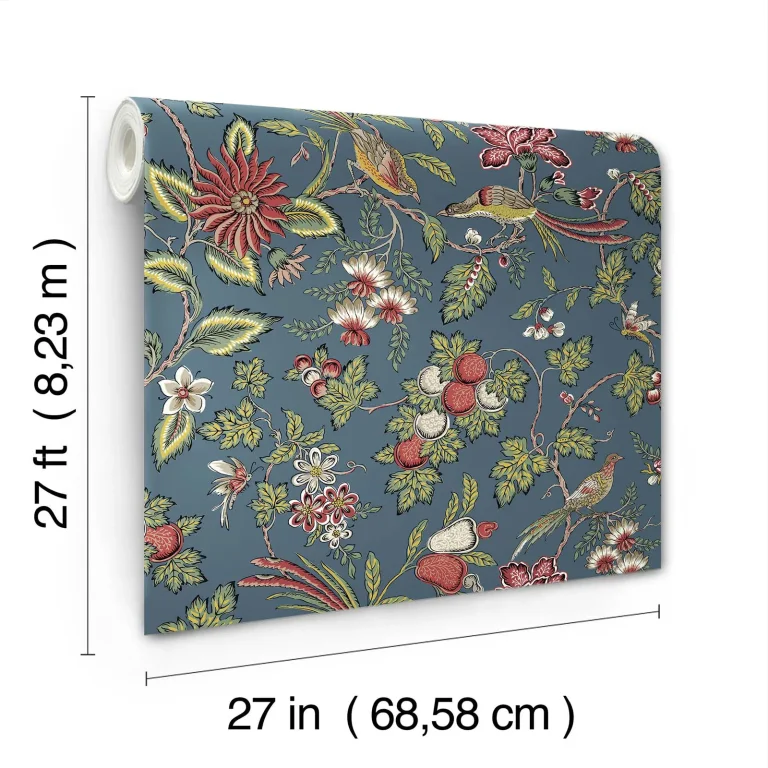 Parterre Jacobean Wallpaper - Indigo — Ảnh 4
