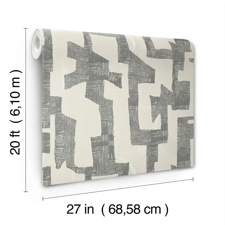 Nikki Chu Tribe Peel and Stick Wallpaper - Black & Taupe — Ảnh 5