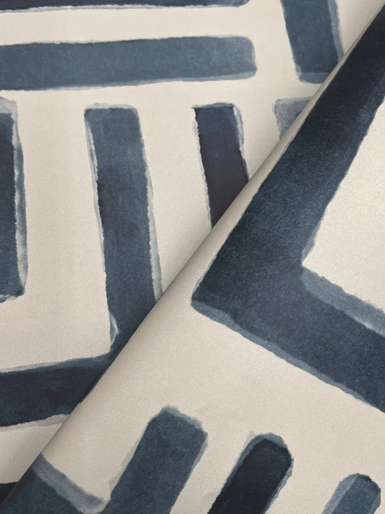 Painterly Labyrinth Wallpaper - Navy — Image 2