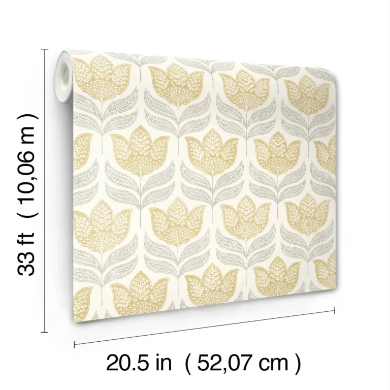 Chesapeake Cathal Tulip Block Print Wallpaper - Mustard — Ảnh 6