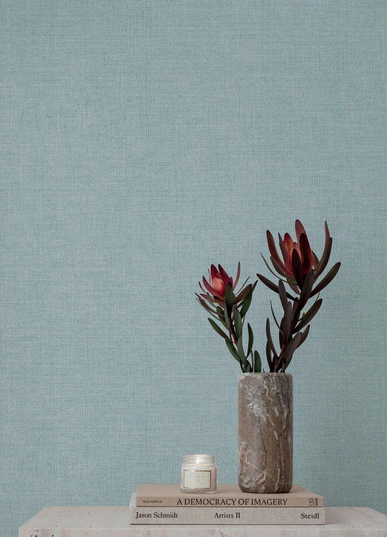 Alba Open Weave Wallpaper - Sky Blue — Ảnh 4