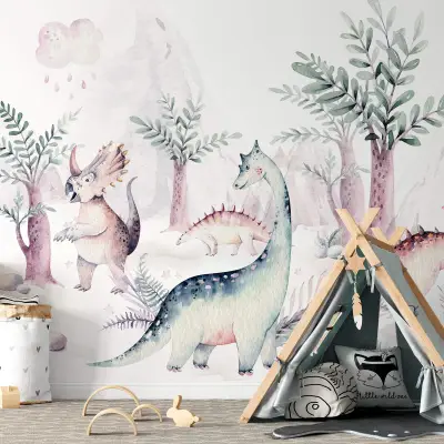 Dinosaur Animal Friends - Wall Mural 5524 - 8 Panel - 384cm x 260cm