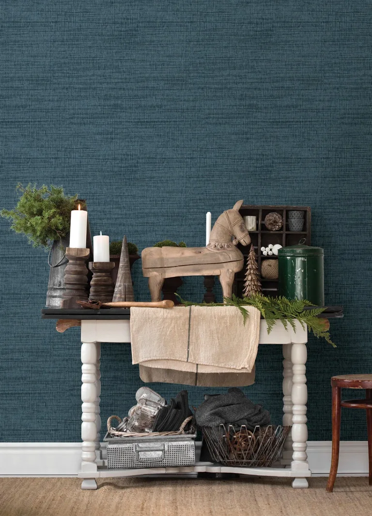 Chesapeake Solitude Distressed Texture Wallpaper - Navy — Ảnh 3