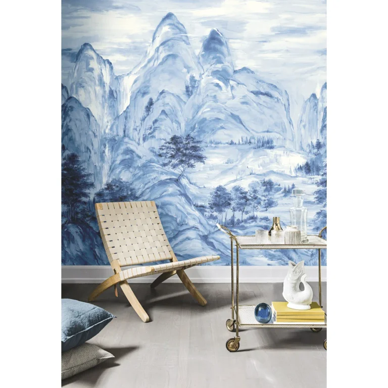 Ronald Redding Misty Mountain Wall Mural - Blue — Ảnh 6