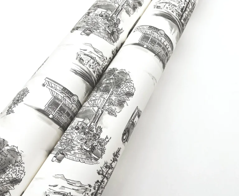 Modern Vista Toile Wallpaper - Black — Image 7