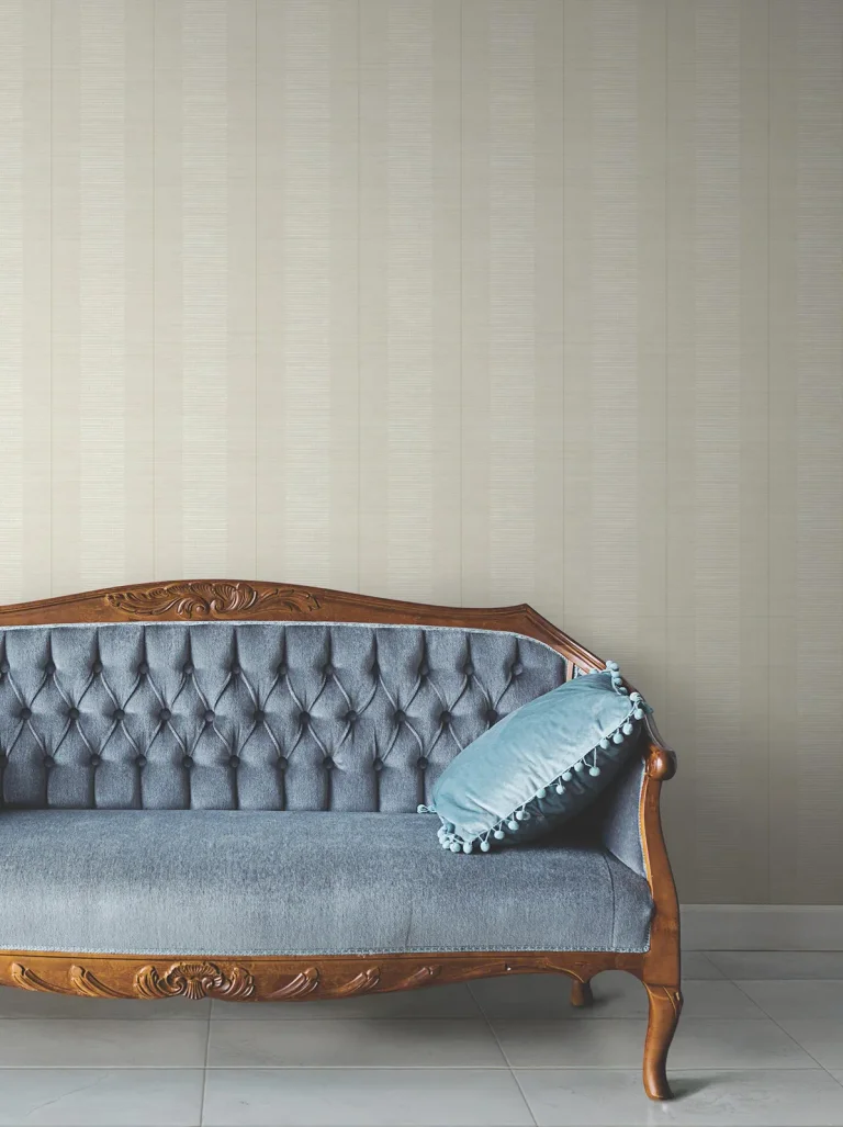 Colbert Stripe Textured Wallpaper - Light Grey — Image 5