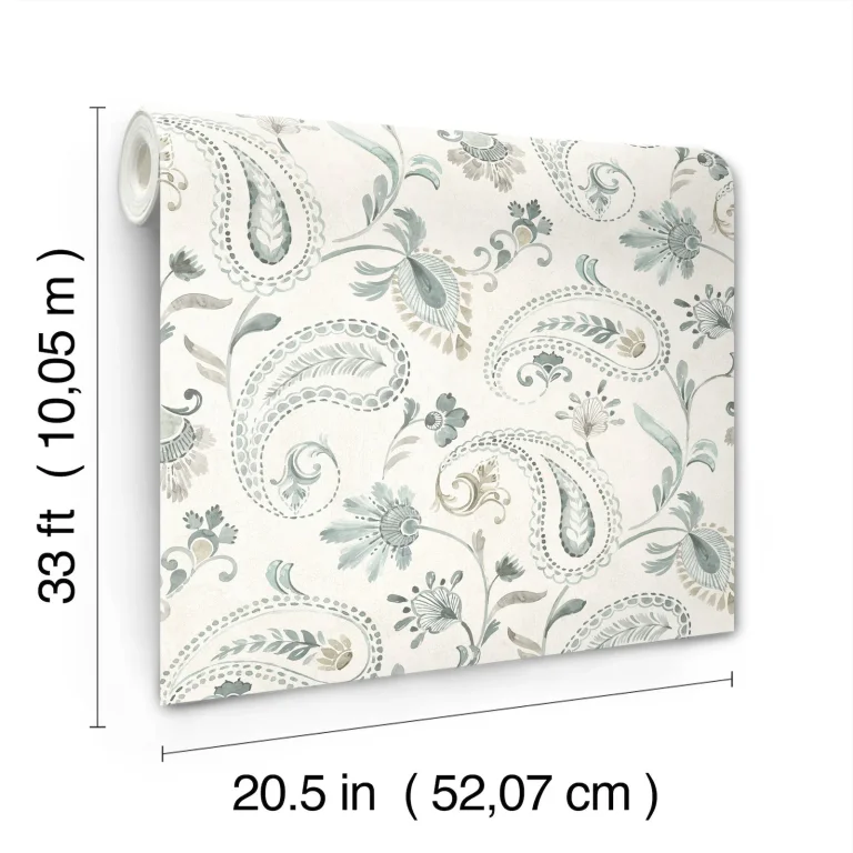 Chesapeake Darlene Jacobean Wallpaper - Aqua — Ảnh 7