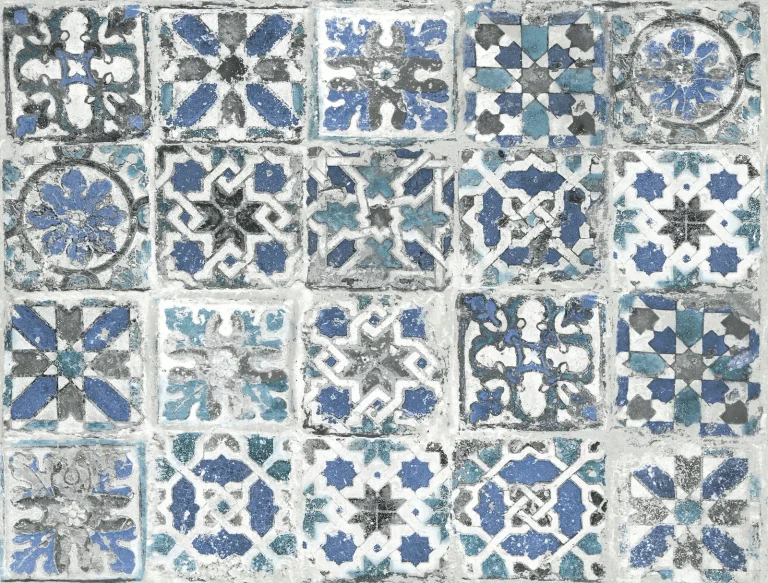 Encaustic Tile Peel and Stick Wallpaper - Lapis — Ảnh 4
