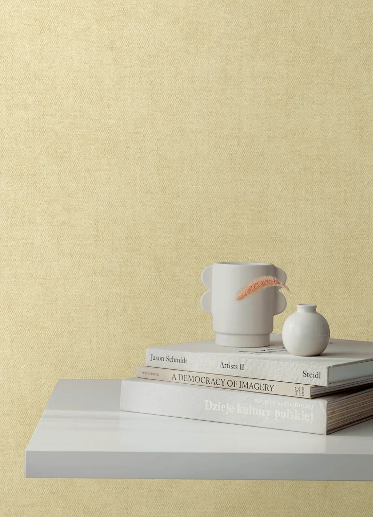 Nuovo Faux Linen Wallpaper - Ivory — Ảnh 5