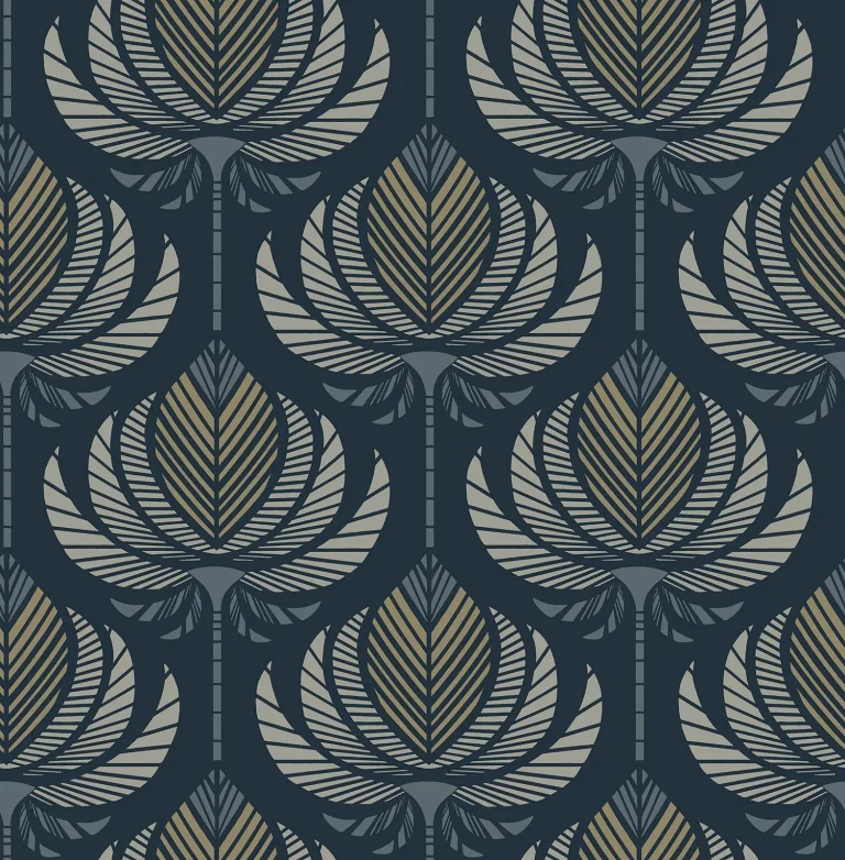 Ferrenby Floral Fan Wallpaper - Dark Blue — Ảnh 6
