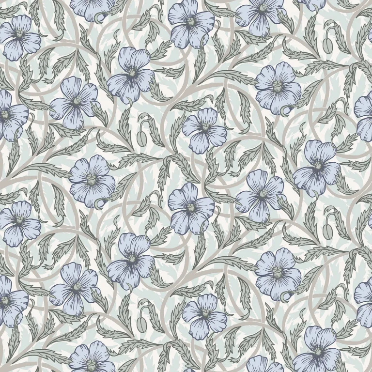 Imogen Floral Wallpaper - Light Blue — Image 3