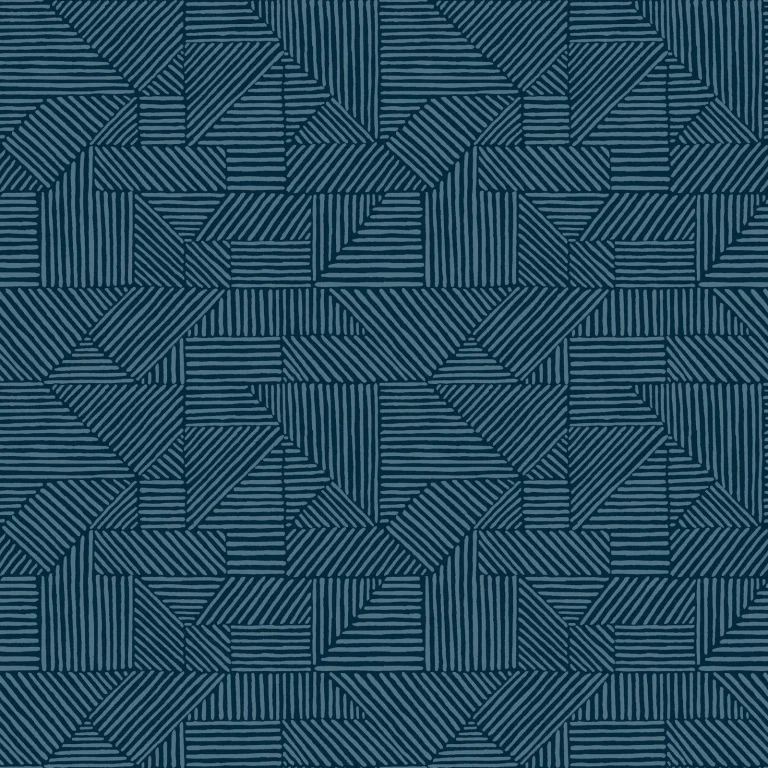 Crescendo Block Geometric Wallpaper - Dark Blue — Ảnh 5